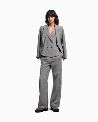 Emporio Armani - Icon chevron viscose-blend shirt jacket, Woman, Grey, Size: