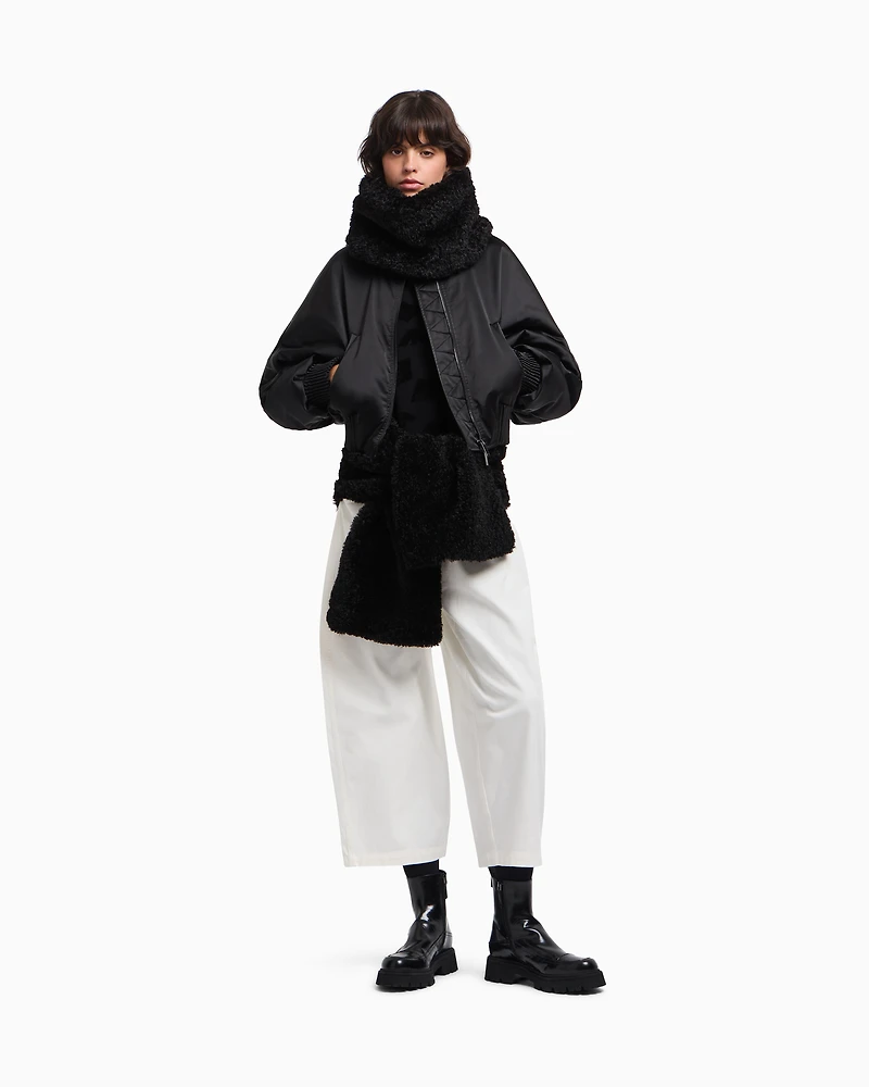 Emporio Armani - Jacquard chenille jumper with pattern, Woman, Black, Size: