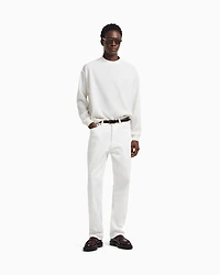 Emporio Armani - ASV Icon five-pocket stretch organic crêpe gabardine trousers, Man, White, Size: