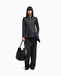 Emporio Armani - ASV Icon houndstooth cloth trousers, Woman, Black, Size: