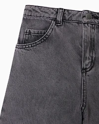 Emporio Armani - Wide-leg jeans garment-dyed comfort denim, Girl, Black, Size: