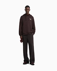 Emporio Armani - ASV jersey twill sweatshirt with a playing cards print, Man, Brown, Size: