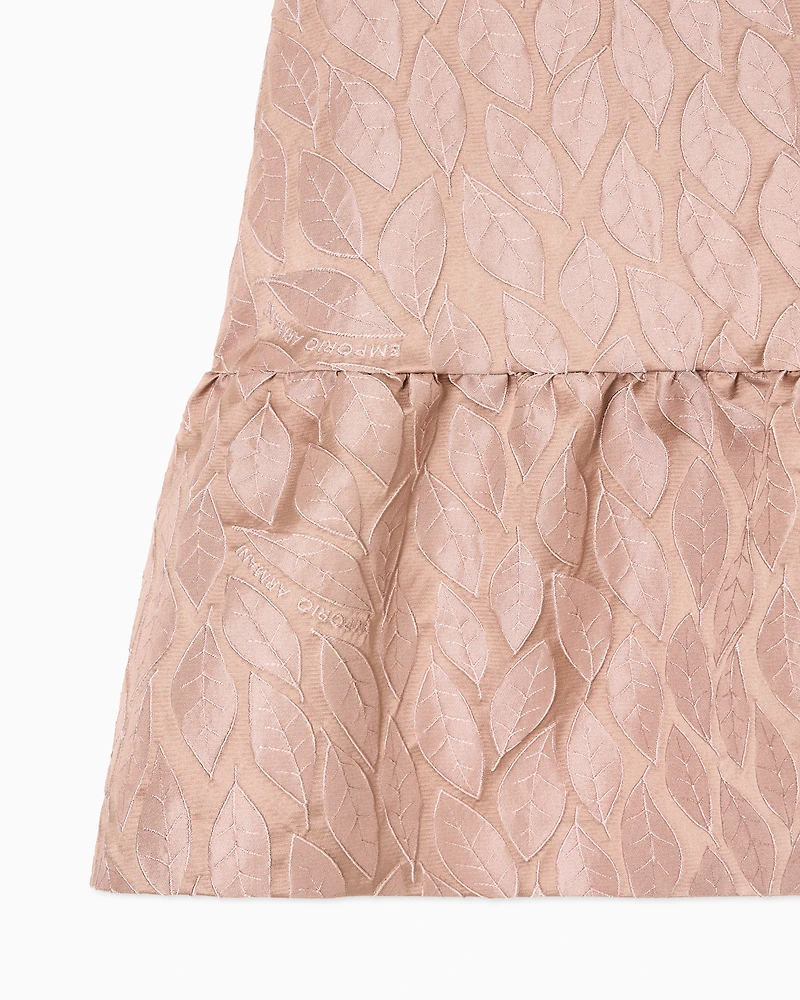 Emporio Armani - Leaf design jacquard dress with frill, Girl, Pink, Size: