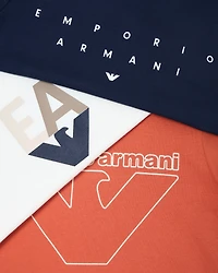 Emporio Armani - Three-pack of ASV jersey T-shirts with logo print, Boy, White, Size: