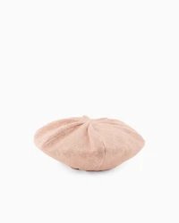 Emporio Armani - Knit beret with all-over jacquard EA logo, Girl, Pink, Size: