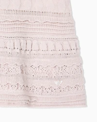 Emporio Armani - Wool-blend knit dress with micro ruffles, Girl, Beige, Size: