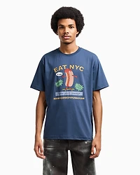 Emporio Armani - New York Capsule Collection EAT NYC print jersey T-shirt, Man, Blue, Size: