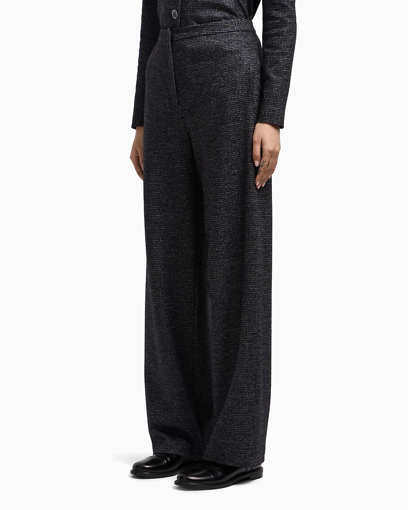 Emporio Armani - ASV Icon houndstooth cloth trousers, Woman, Black, Size: