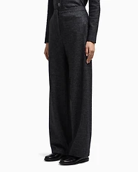 Emporio Armani - ASV Icon houndstooth cloth trousers, Woman, Black, Size: