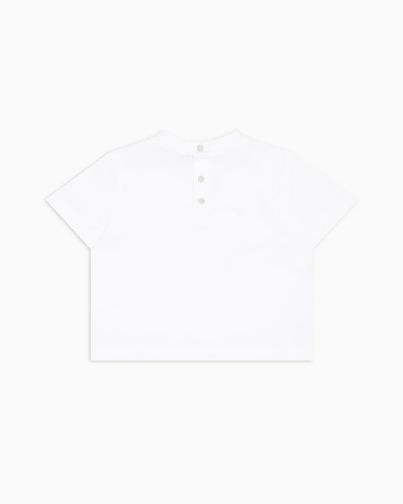 Emporio Armani - ASV jersey T-shirt with Ti amo print, Boy, White, Size: