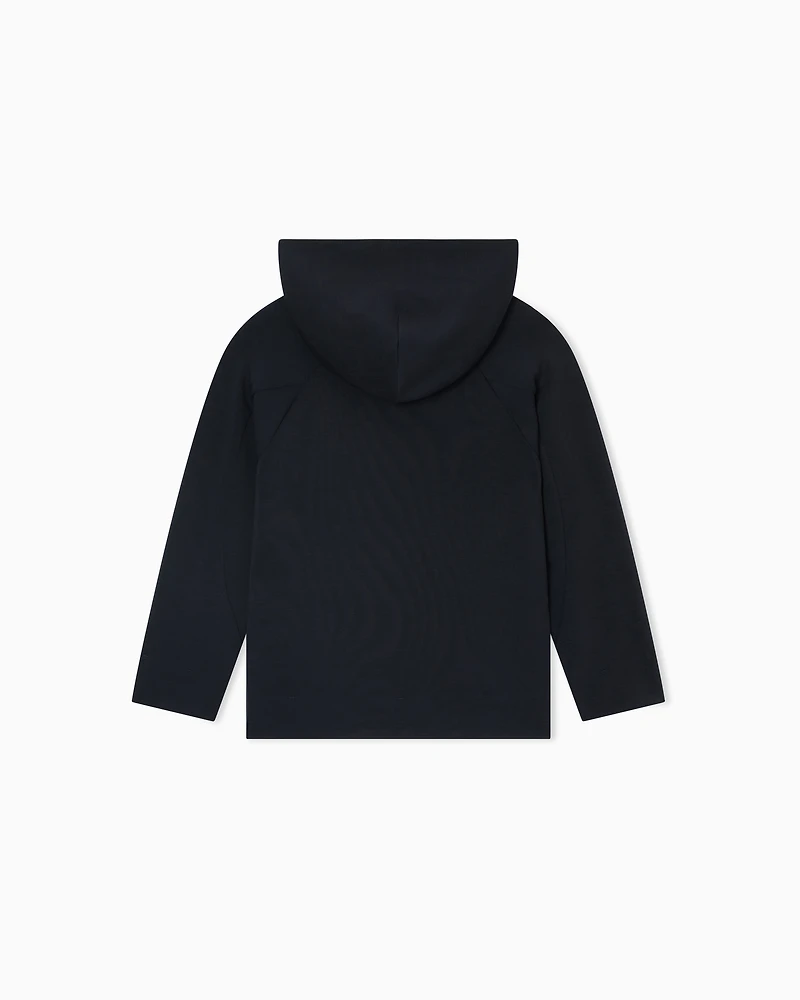 Emporio Armani - Comfort-fit hooded sweatshirt double jersey, Boy, Navy Blue, Size: