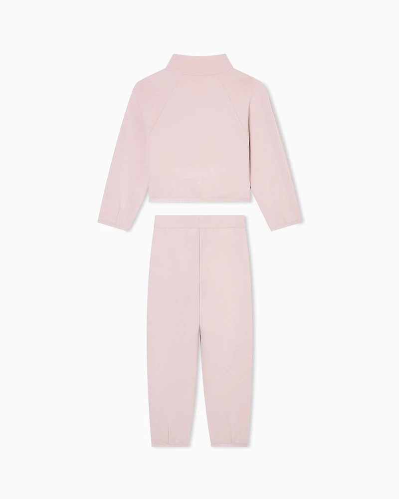 Emporio Armani - ASV interlock jersey tracksuit with full-zip sweatshirt, Girl, Pink, Size: