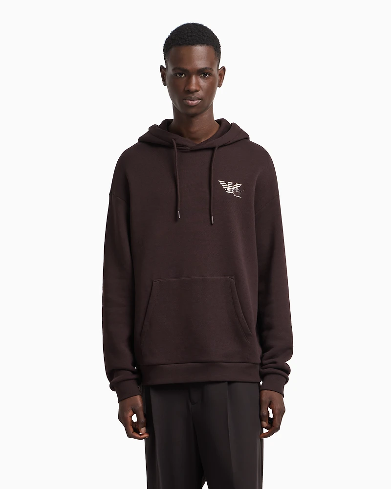 Emporio Armani - ASV jersey twill sweatshirt with a playing cards print, Man, Brown, Size: