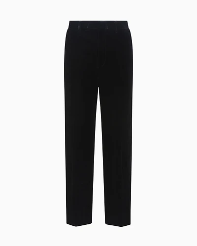 Emporio Armani - Icon smooth velvet trousers, Man, Black, Size: