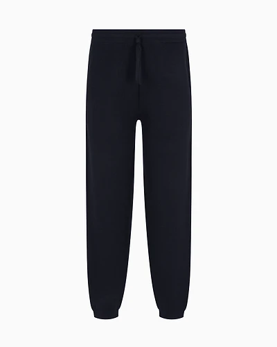 Emporio Armani - Travel Essentials Milano-stitch fabric joggers, Man, Navy Blue, Size: