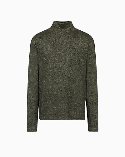 Emporio Armani - Lurex jersey mock-neck jumper, Man, Size:
