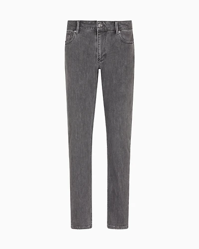 Emporio Armani - J06 slim-fit, stone-washed stretch-denim jeans, Man, Grey, Size: