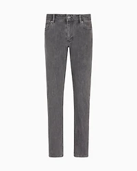 Emporio Armani - J06 slim-fit, stone-washed stretch-denim jeans, Man, Grey, Size: