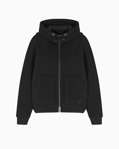 Emporio Armani - Scuba hooded sweatshirt, Woman, Black, Size: