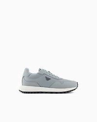 Emporio Armani - ASV recycled nylon sneakers with regenerated Saffiano details, Man, Size: