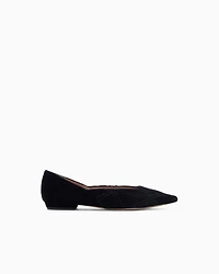 Emporio Armani - Embossed motif velvet ballerinas, Woman, Black, Size: