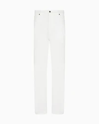 Emporio Armani - ASV Icon five-pocket stretch organic crêpe gabardine trousers, Man, White, Size:
