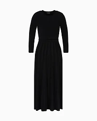 Emporio Armani - Long dress ottoman chenille, Woman, Black, Size: