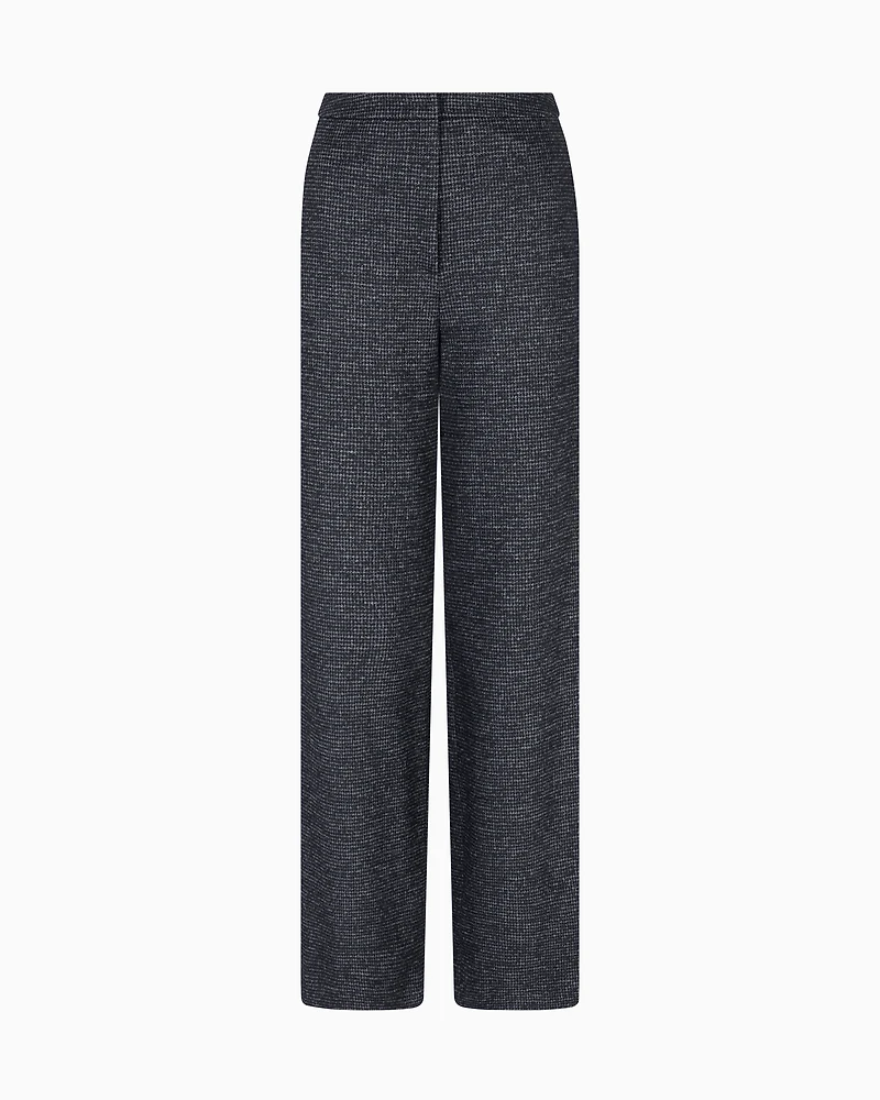 Emporio Armani - ASV Icon houndstooth cloth trousers, Woman, Black, Size: