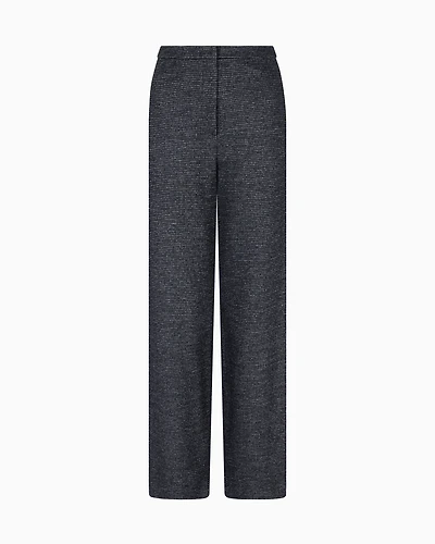 Emporio Armani - ASV Icon houndstooth cloth trousers, Woman, Black, Size: