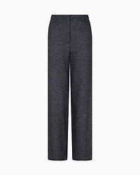 Emporio Armani - ASV Icon houndstooth cloth trousers, Woman, Black, Size: