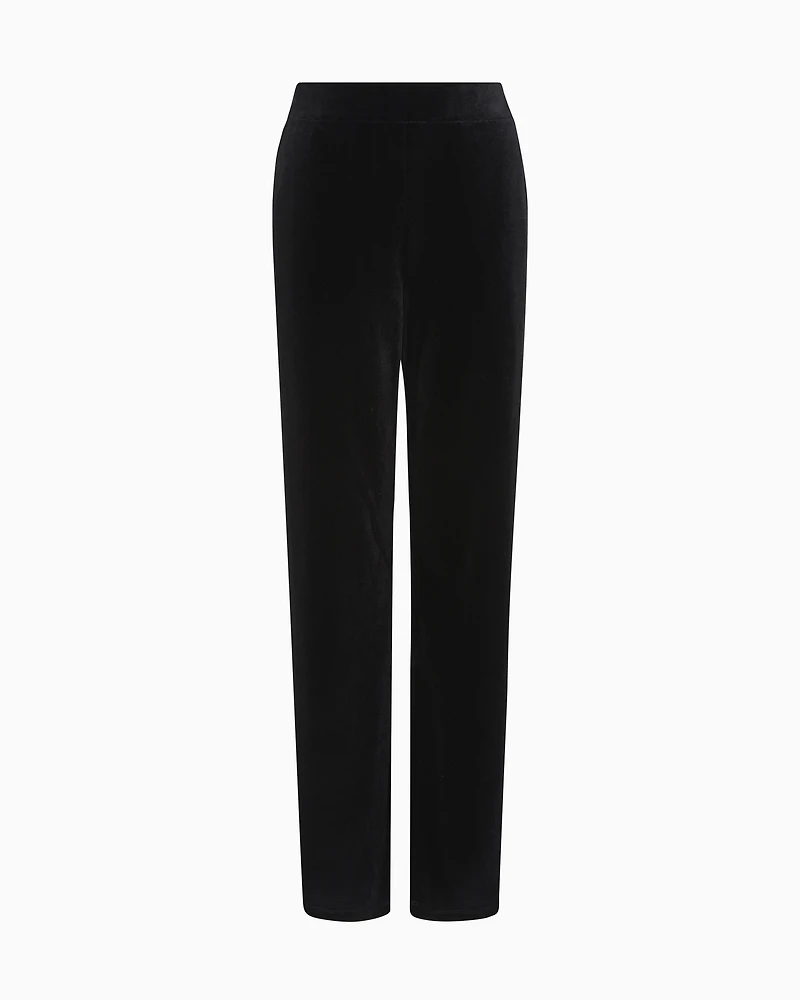Emporio Armani - Stretch chenille trousers, Woman, Black, Size:
