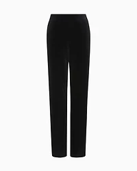 Emporio Armani - Stretch chenille trousers, Woman, Black, Size: