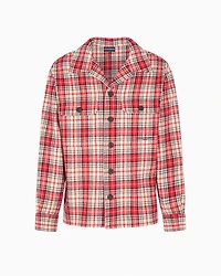 Emporio Armani - Oversized shirt tartan virgin-wool flannel, Man, Patterned, Size: