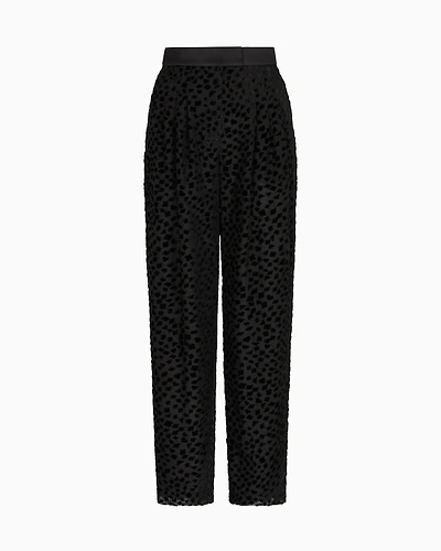 Emporio Armani - ASV Jeu de Cartes devoré tulle trousers with pleats, Woman, Black, Size: