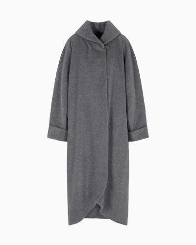 Emporio Armani - Icon alpaca-wool beaver long coat, Woman, Grey, Size: