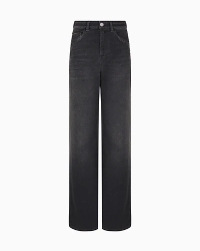 Emporio Armani - J8B relaxed-fit, vintage-look denim jeans , Woman, Black, Size: