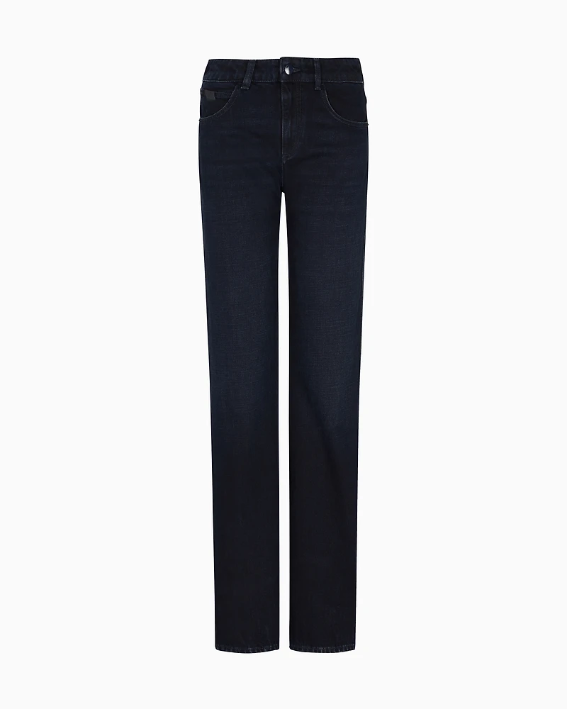 Emporio Armani - J9D worn-look, slim-fit denim jeans, Woman, Blue, Size: