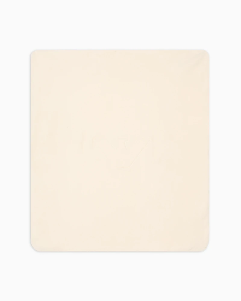 Emporio Armani - Funny winter soft bear fabric double-sided blanket, Unisex Junior, Beige, Size: TU