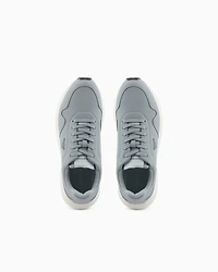 Emporio Armani - ASV recycled nylon sneakers with regenerated Saffiano details, Man, Size: