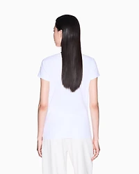 Armani Exchange -  Slim fit T-shirt with logo, Woman, White, Size: