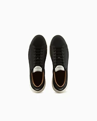 Emporio Armani - Nubuck sneakers with knurled soles, Man, Black, Size: