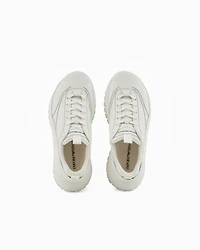 Emporio Armani - Chunky leather sneakers, Man, White, Size: