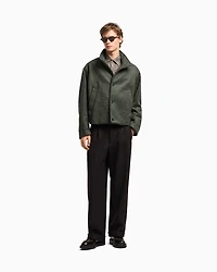 Emporio Armani - Loden wool blouson with press studs, Man, Green, Size: