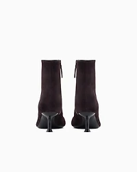 Emporio Armani - New York capsule collection suede ankle boots with kitten heel, Woman, Brown, Size: