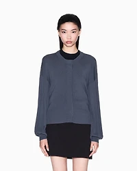 Armani Exchange - Cardigan with ribbed sleeves, Woman, Grey, Size: