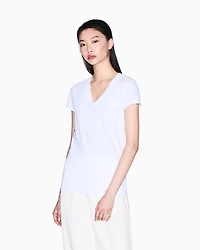 Armani Exchange -  Slim fit T-shirt with logo, Woman, White, Size: