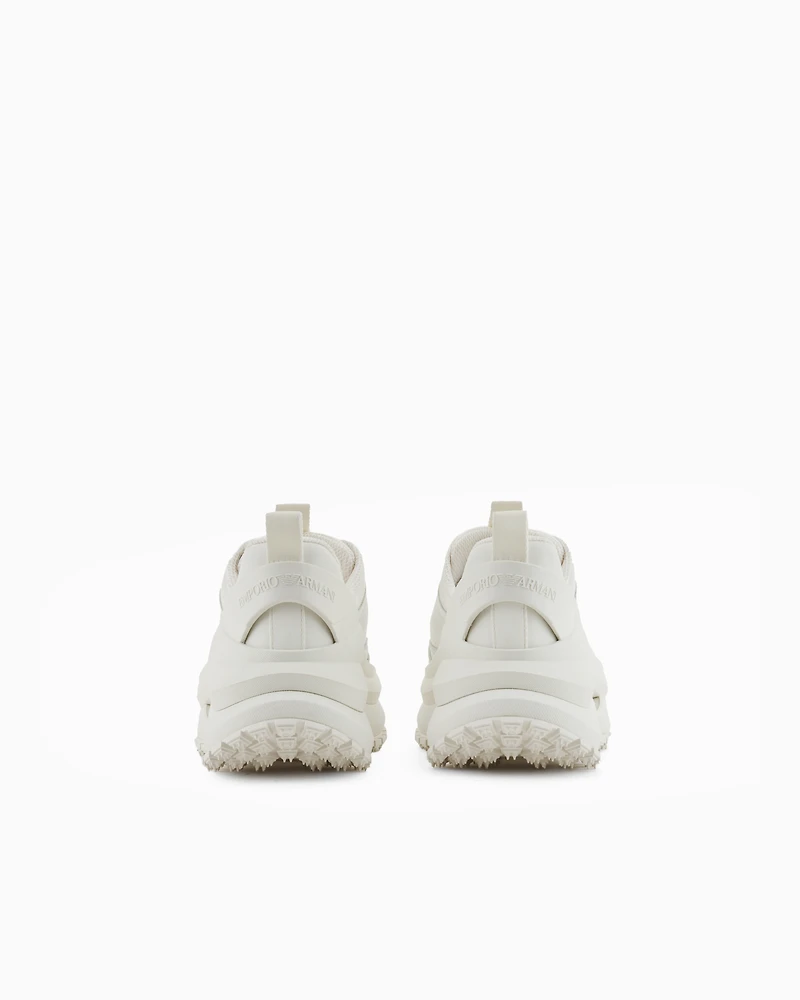 Emporio Armani - Chunky leather sneakers, Man, White, Size: