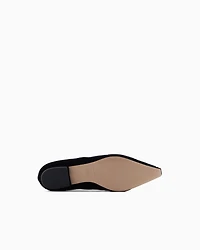 Emporio Armani - Embossed motif velvet ballerinas, Woman, Black, Size: