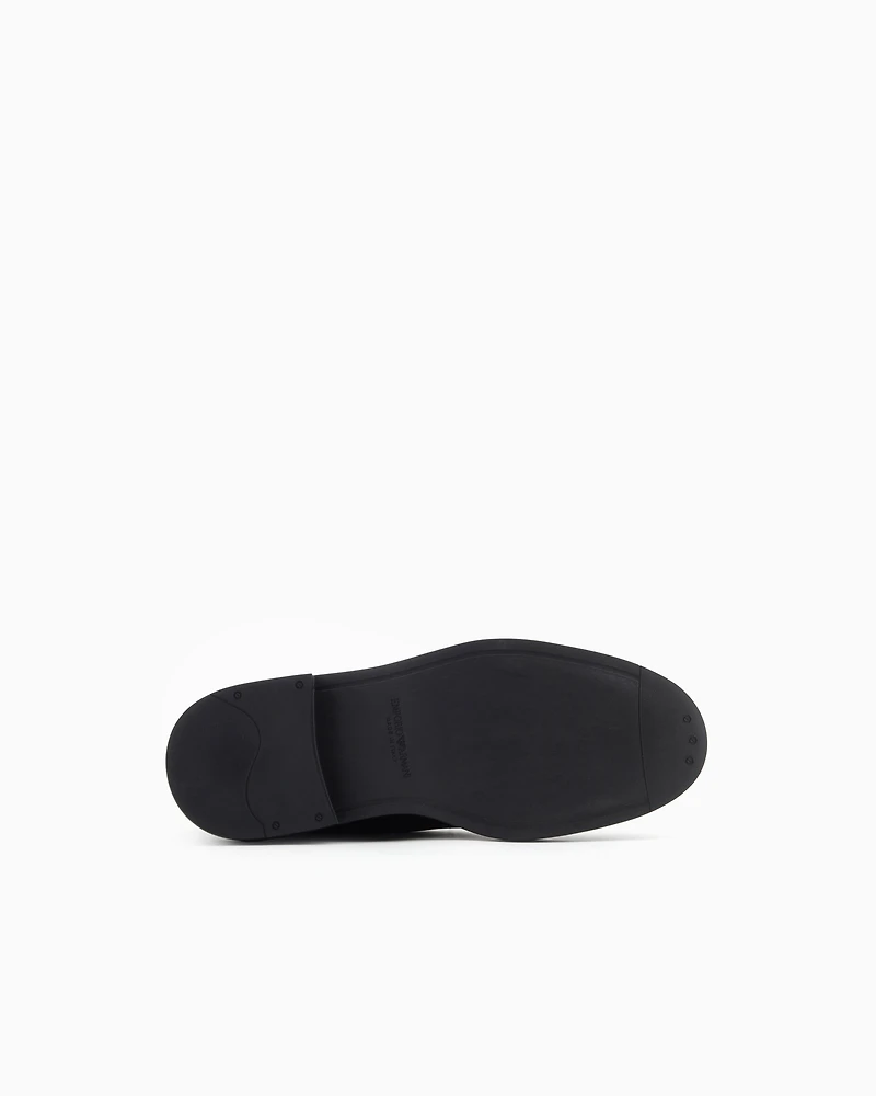 Emporio Armani - Dappled leather Beatle boots, Man, Black, Size: