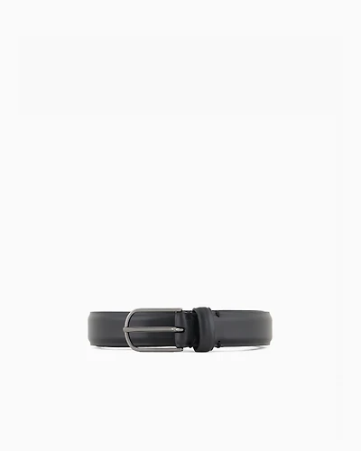 Emporio Armani - Pebbled leather belt, Man, Black, Size: